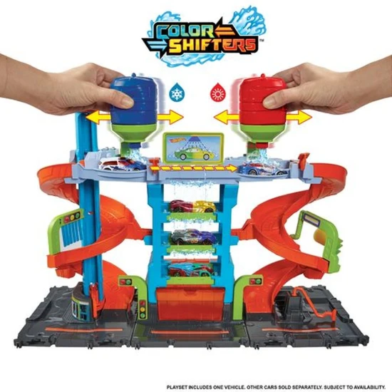 Hot Wheels City Color Shifters Autómosó spirállal Hot Wheels City Color Shifters Autómosó spirállal