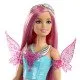 Barbie Malibu baba mesebeli ruhában, pasztell hajjal és kiskutyával.