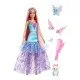 Barbie Malibu baba mesebeli ruhában, pasztell hajjal és kiskutyával.