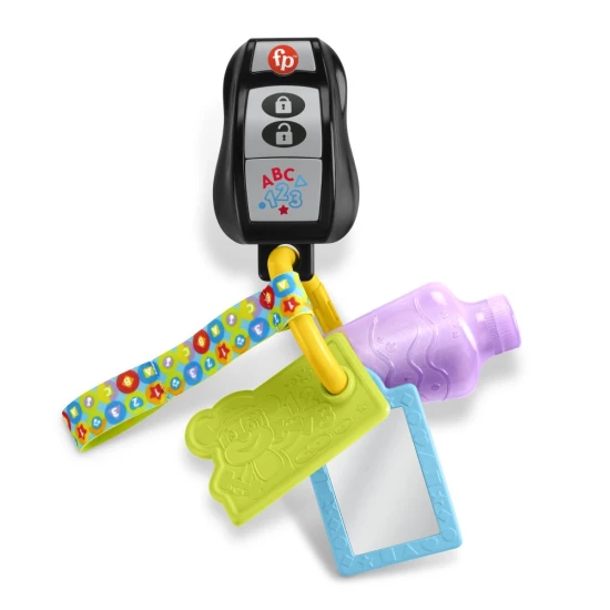 Szórakoztató Fisher-Price® játékszett babáknak kulcsokkal, csörgőkkel és rágcsálókkal, az érzékek fejlesztésére