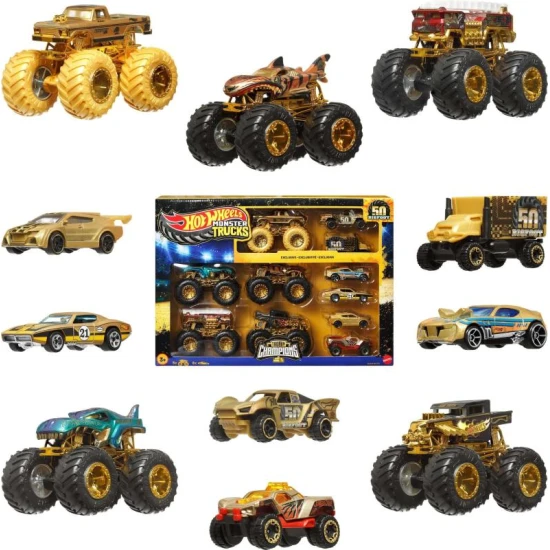 HW Monster Trucks Bigfoot 50. évfordulós kisautó és truck szett Mattel HW Monster Trucks Bigfoot 50. évfordulós kisautó és truck szett