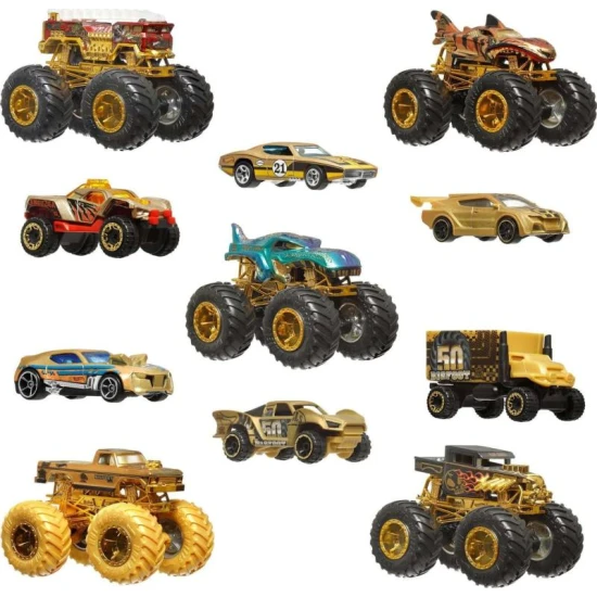 HW Monster Trucks Bigfoot 50. évfordulós kisautó és truck szett Mattel HW Monster Trucks Bigfoot 50. évfordulós kisautó és truck szett