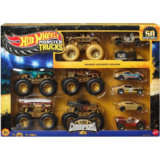 HW Monster Trucks Bigfoot 50. évfordulós kisautó és truck szett Mattel HW Monster Trucks Bigfoot 50. évfordulós kisautó és truck szett