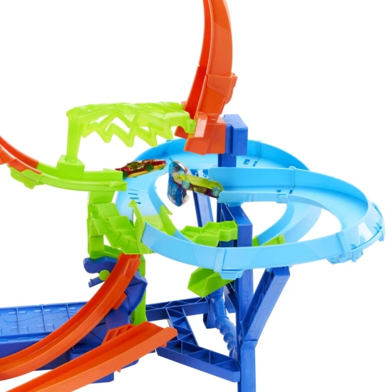 Hot Wheels Stunt Tracks Légikoccanás pálya motoros gyorsítóval és autóval