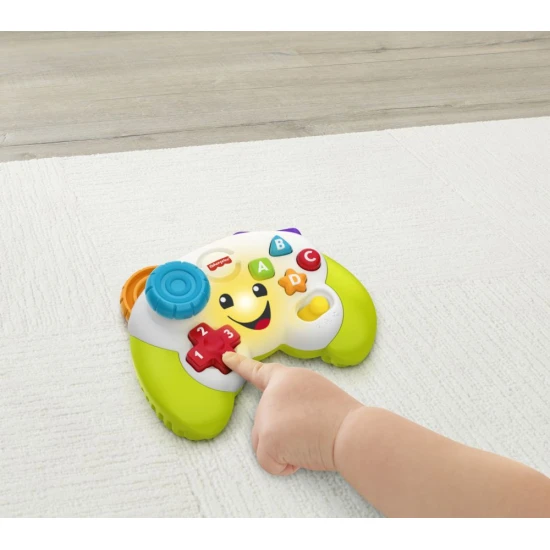 Fisher-Price® játékvezérlő baba és kisgyermekek számára mozgatható joystickkal, ABCD gombokkal és számokkal, amelyek fényeket és zenét aktiválnak