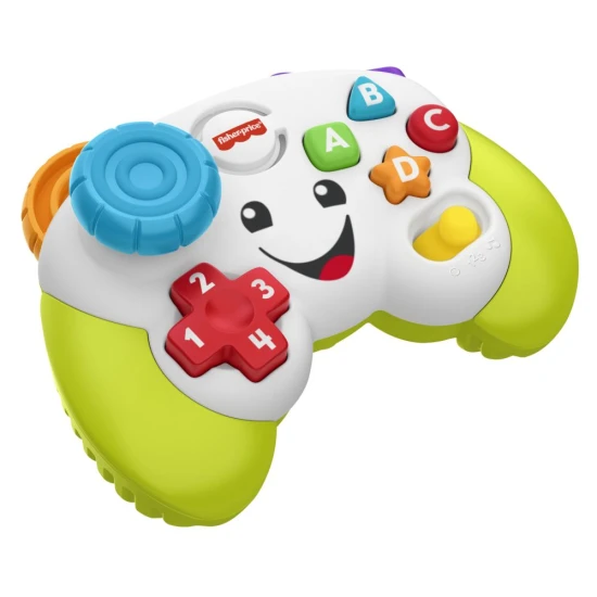 Fisher-Price® játékvezérlő baba és kisgyermekek számára mozgatható joystickkal, ABCD gombokkal és számokkal, amelyek fényeket és zenét aktiválnak