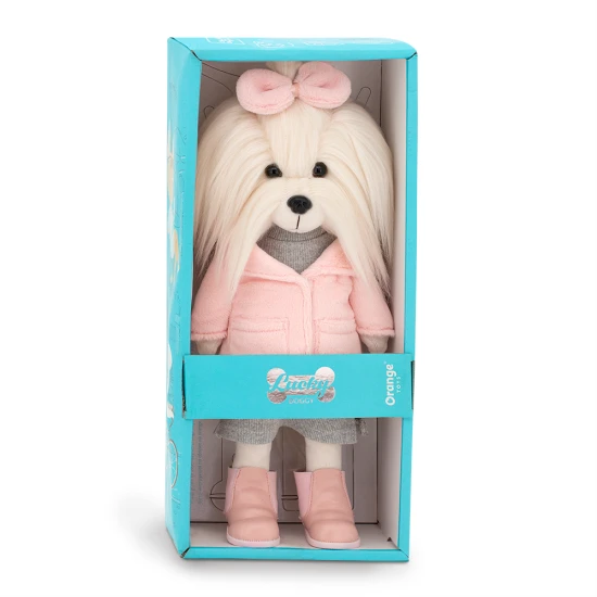 Lucky Doggy Plüss kutya Málta nőstény - Mimi Fashion Winter Orange Toys