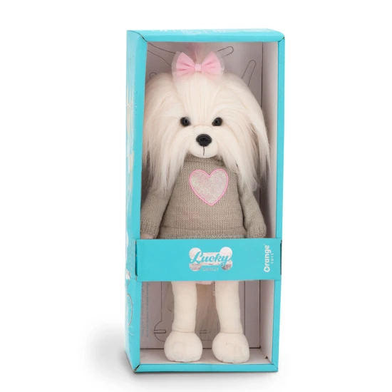 Lucky Doggy Plüss kutya Málta nőstény - Mimi Pink Heart Orange Toys