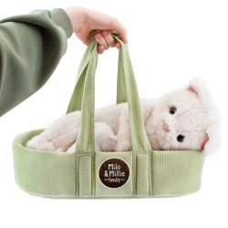 Milo&Millie plüss cica Millie zöld táskában 40 cm