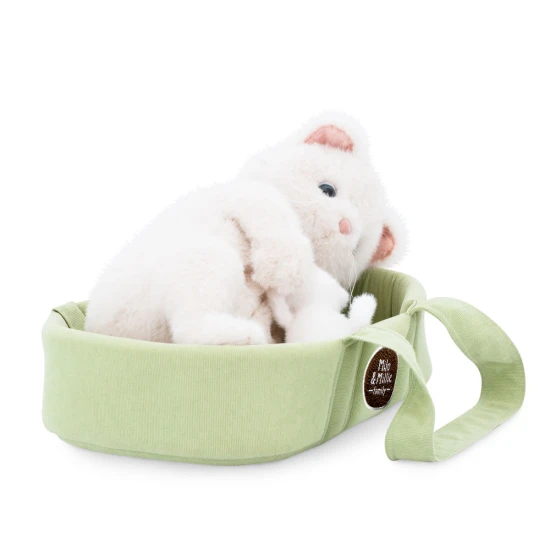 Milo&Millie plüss cica Millie zöld táskában 40 cm