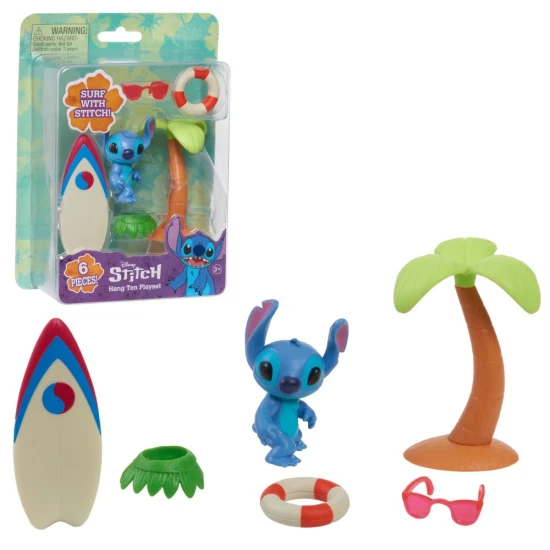 Stitch figura szörfdeszkával és kiegészítőkkel a Lilo & Öltés