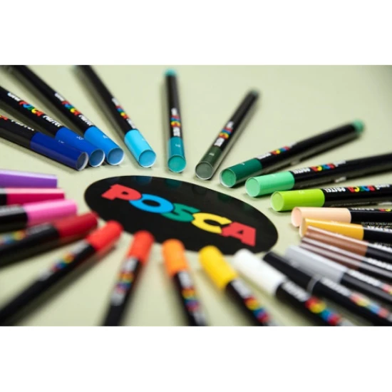 Posca Wax pasztell POSCA 24 db Nagy sűrűségű pasztell készlet hosszú, vékony testtel, ideális színezéshez, részletmunkához és kontrasztos hatások létrehozásához. Japánban készült, professzionális használatra alkalmas.