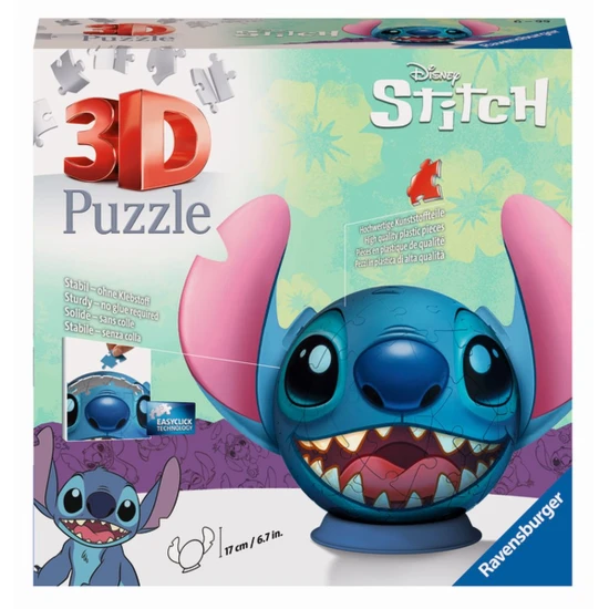 Ravensburger Puzzle Ball Disney: Fülekkel Stitch, 72 darabos Ravensburger Puzzle Ball Disney: Fülekkel Stitch, 72 darabos