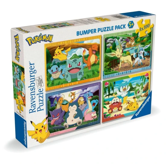 Pokémon 4x100 darabos puzzle Ravensburger Pokémon 4x100 darabos puzzle