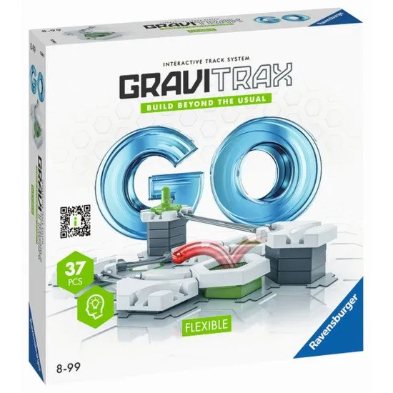 GraviTrax GO Flexibilis készlet 37 építőelemmel és akciótrambulinnal a szórakoztató labdapályákhoz.