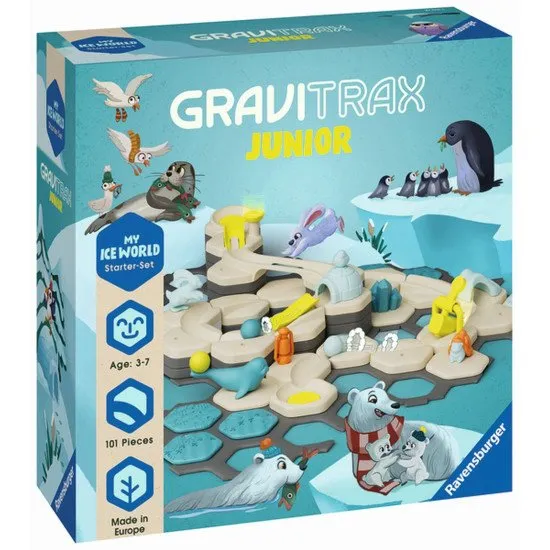 GraviTrax Junior Ice World - labdapálya kezdő készlet 101 résszel és akciótartozékokkal 3 éves kortól gyerekeknek.