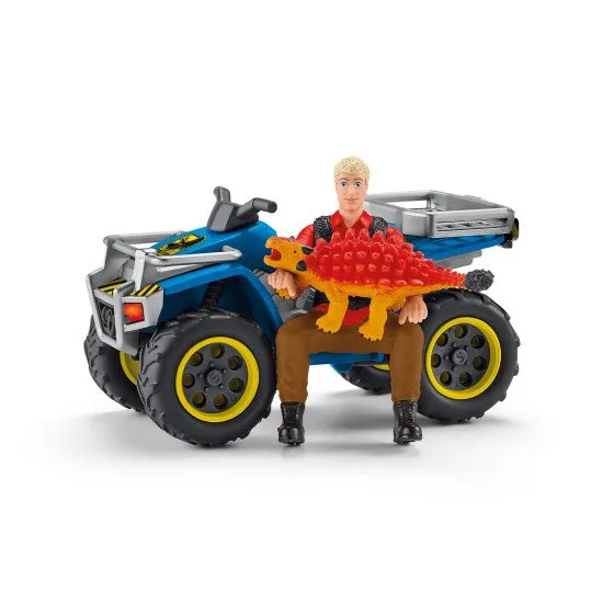 Flynn egy quadon megmenti az Ankylosaurus Kyle-t a veszélyes Velociraptortól.