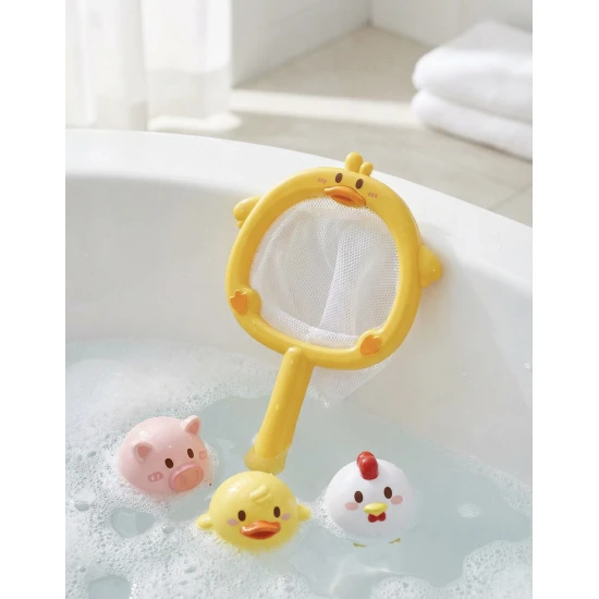 Búvárjátékok + merítőháló Farm - vidám állatok a fürdőkádba