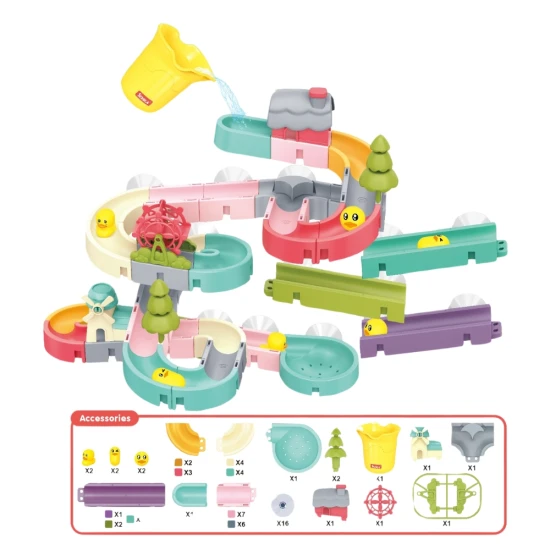 62 darabos, saját kezűleg készített vízicsúszda – Építés és szórakozás