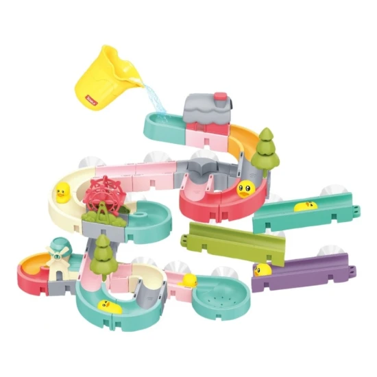 62 darabos, saját kezűleg készített vízicsúszda – Építés és szórakozás