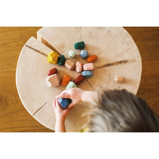 Small Foot by Legler Fa Montessori egyensúlyozó blokkok Fából készült Montessori mérlegkockák - Minden darab eredeti!
