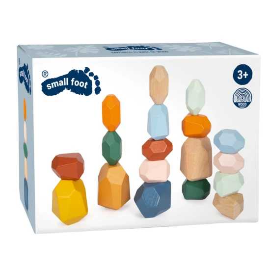 Small Foot by Legler Fa Montessori egyensúlyozó blokkok Fából készült Montessori mérlegkockák - Minden darab eredeti!