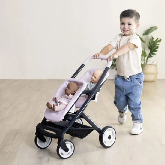 Maxi Cosi világosrózsaszín sport ikerbabakocsi babákhoz