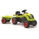 CLAAS zöld pedálos traktor utánfutóval