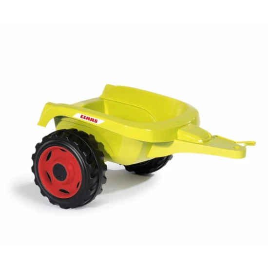 CLAAS zöld pedálos traktor utánfutóval