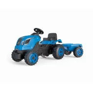 Farmer XL kék pedálos traktor utánfutóval