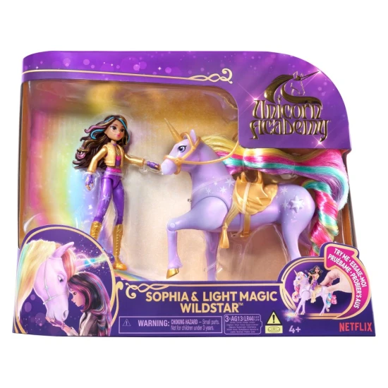 Spin Master Unikornis Akadémia fénylő unikornis és figura 11 cm Sophia & Wildstar