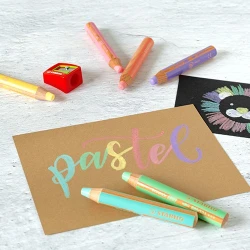 Fás pasztell zsírkréta és reszelő 3 az 1-ben 6 db Fás pasztell zsírkréta és reszelő 3 az 1-ben 6 db