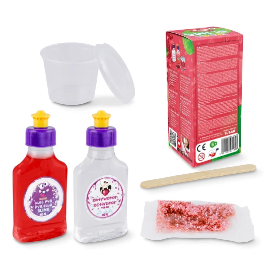 DIY Slime készlet eper iszap készítéséhez gyerekeknek. Készítse el saját iszapját.