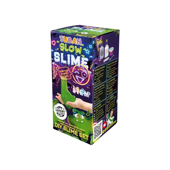 DIY Slime Kit a Glow in the dark iszap készítéséhez gyermekek számára. Készítse el saját iszapját.