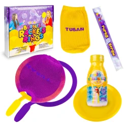 Rakéta és buborékfújó karika készlet + folyadék 250 ml