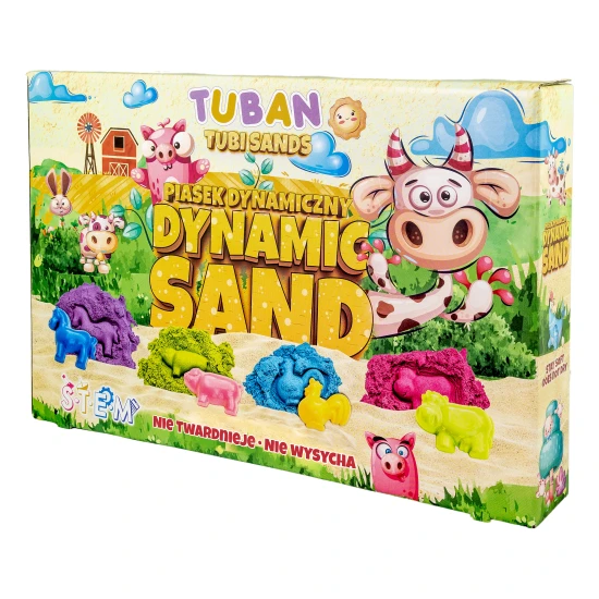Dinamikus homok Farm készlet 4 színű homokot tartalmaz.