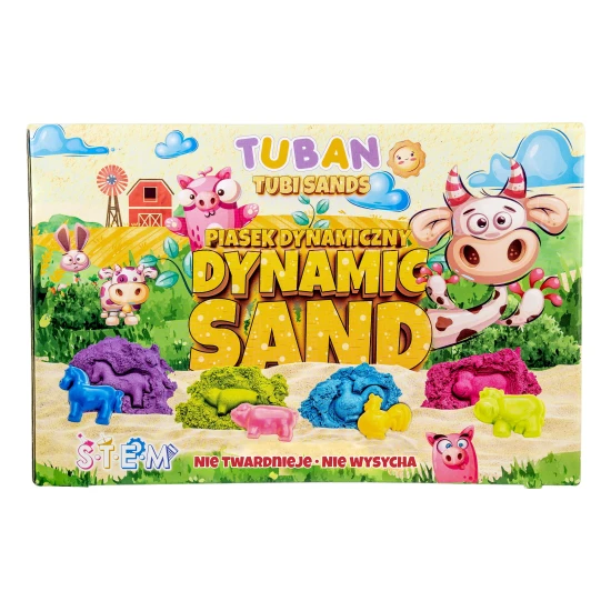 Dinamikus homok Farm készlet 4 színű homokot tartalmaz.