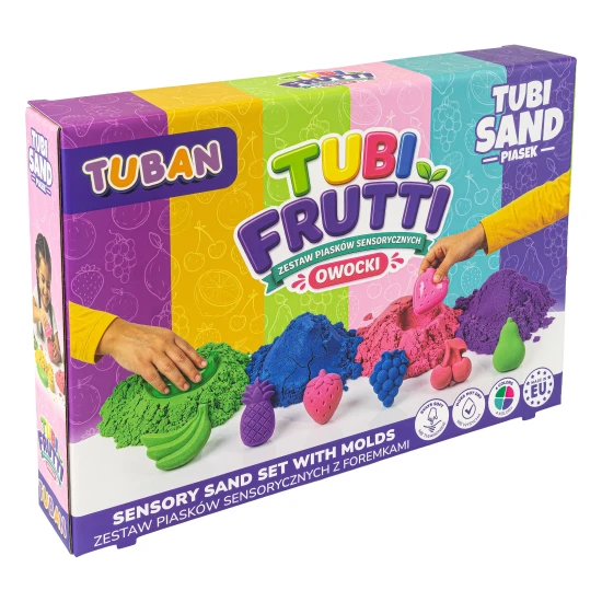 Tubi Frutti Kreatív szett érzékelő homokkal és formákkal Tubi Frutti Kreatív szett érzékelő homokkal és formákkal