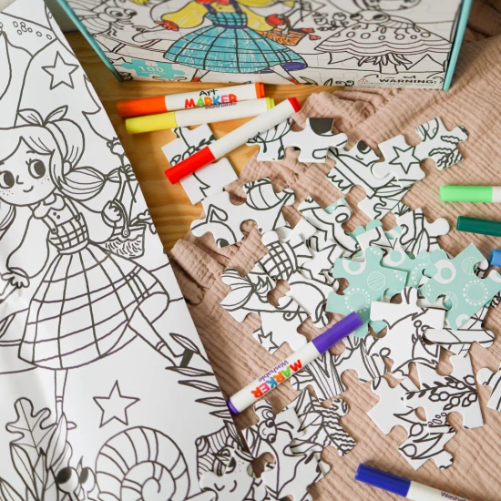 Színező puzzle gyerekeknek Tookyland titkos kertje