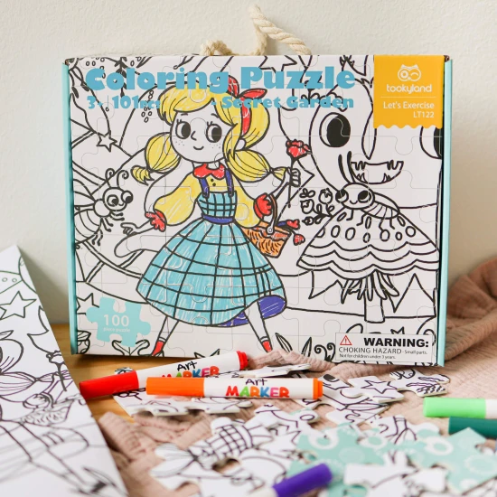 Színező puzzle gyerekeknek Tookyland titkos kertje