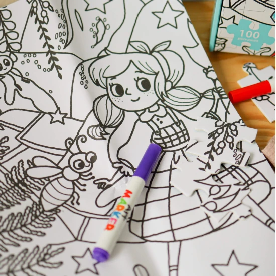 Színező puzzle gyerekeknek Tookyland titkos kertje