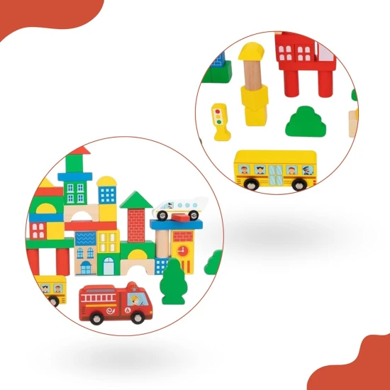 Fa járművek és közlekedési táblák gyerekeknek - oktató építőkészlet