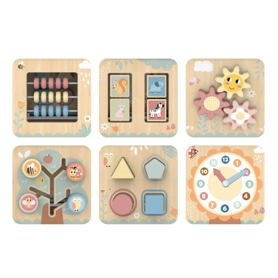 Kocka tevékenységekkel pasztell színben