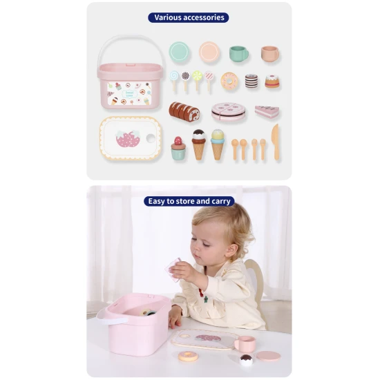 Fa teáskészlet desszertek