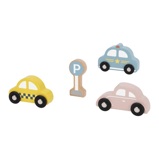 Fa játékautók készlet