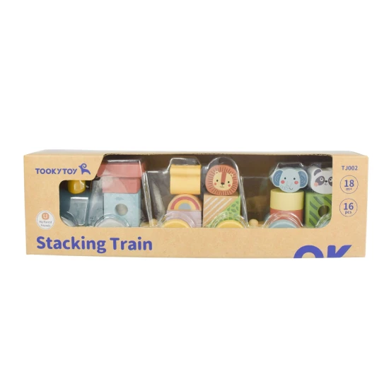 Fából készült összecsukható vonat