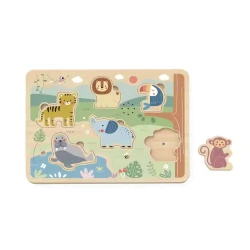Puzzle hangokkal Állatok a dzsungelből Pasztell Puzzle hangokkal Állatok a dzsungelből Pasztell