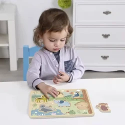 Puzzle hangokkal Állatok a dzsungelből Pasztell Puzzle hangokkal Állatok a dzsungelből Pasztell