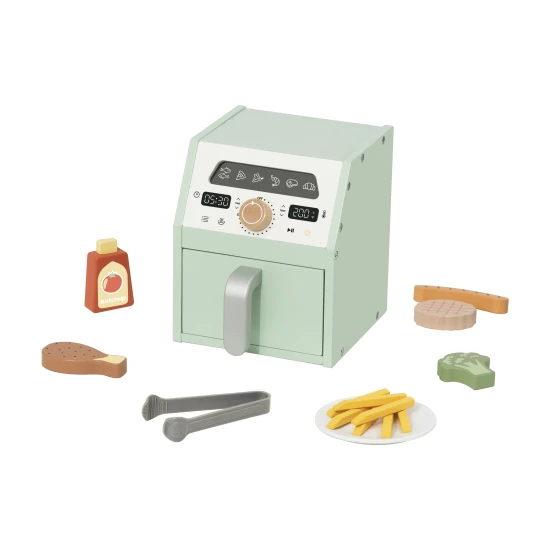 Gyerekeknek való fa fritőz - konyhai játék gyerekeknek