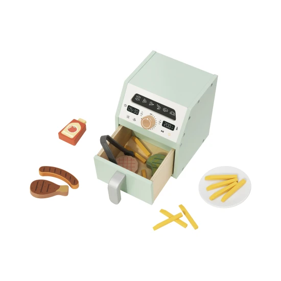 Gyerekeknek való fa fritőz - konyhai játék gyerekeknek